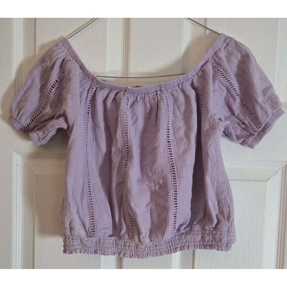 Lot Of 2 Crop Tops Lavender Neon Pink Miami Medium LA Tees Large Heart Summer - Picture 9 of 16